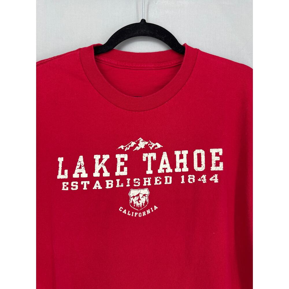 Vintage Lake Tahoe Shirt Mens Large Red California Travel Outdoors Gorpcore - Picture 3 of 5